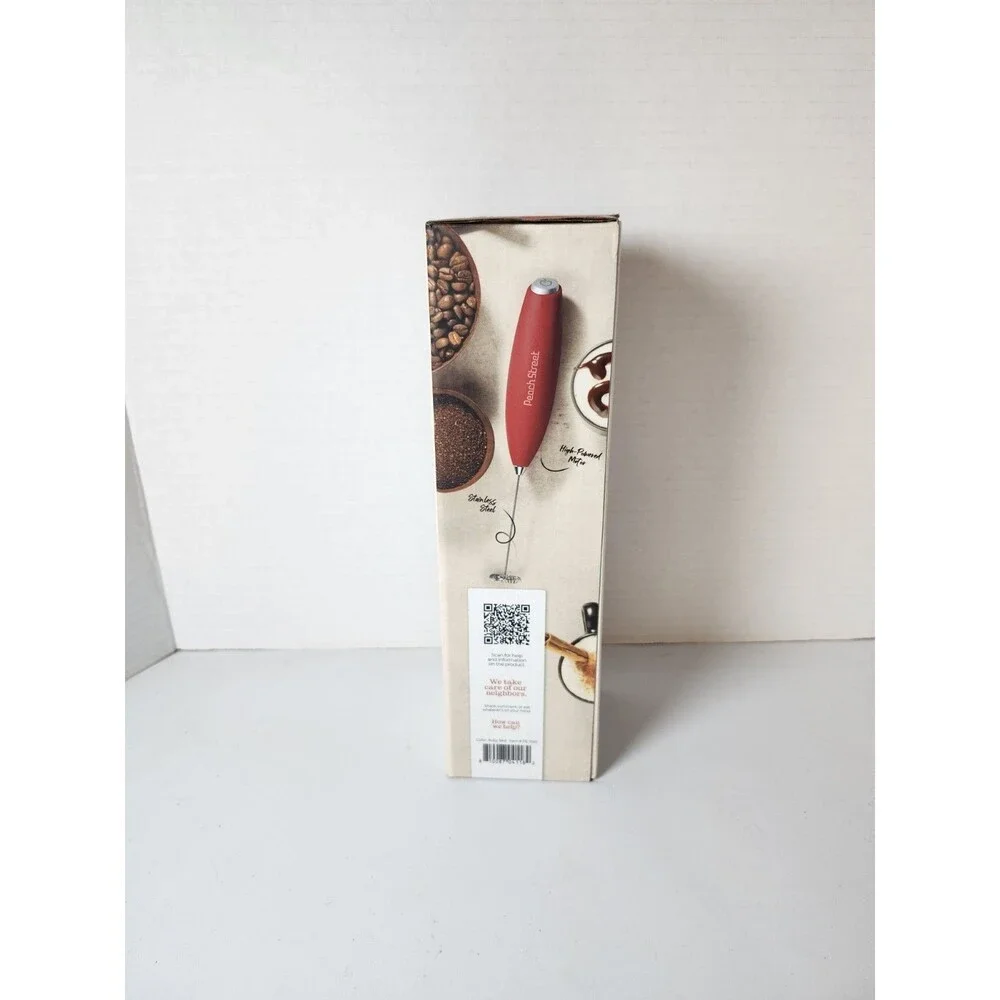 New Peach Street Handheld Milk Frother-Mini Frother Wand Battery Mixer W Stand